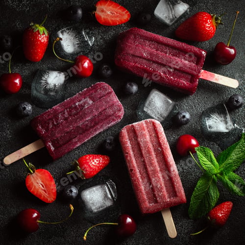 Preview: Bright summer Popsicle of berries.