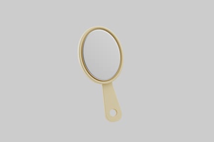 Preview: Cream handheld vanity mirror