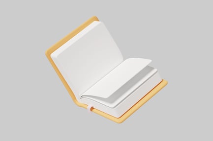 Vista previa: Libro abierto con borde amarillo