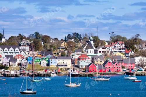 Preview: Historic Lunenburg harbor Nova Scotia NS Canada
