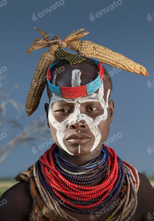 Preview: Young woman of the Karo Tribe, Omo Valley, Ethiopia