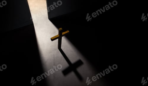 Preview: Spirituality, Hopefulness and Religion Concept. Wooden Christian Cross.