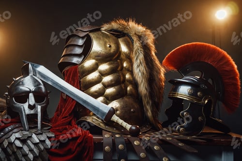 Preview: Studio shot with backlit of roman outfit