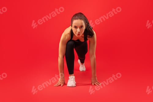 Preview: Woman in Black and White Performing Handstand