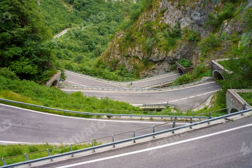 Preview: San Boldo pass, mountain road iìn Veneto, Italy
