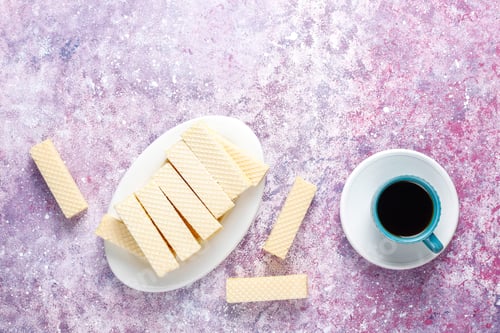 Preview: Fresh sweet wafer cookies.