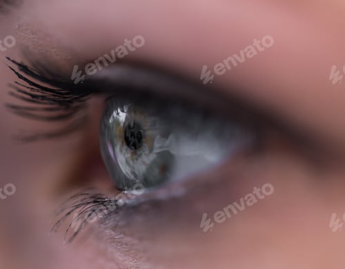 Preview: woman's beautiful eye with extremely long eyelashes