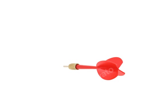 Preview: Red dart on white background, on white background