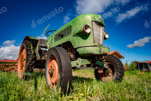 Preview: Old tractor in the Alpine meadows