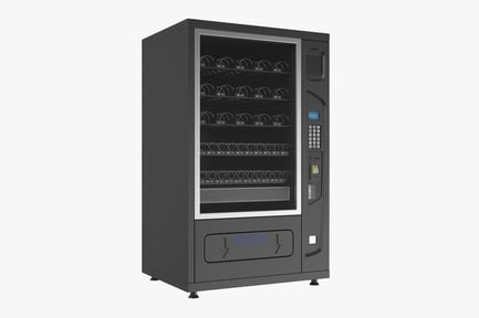 Preview: Dark Gray Vending Machine with Product Display and User Interface