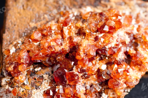 Preview: garnet on pyrite mineral