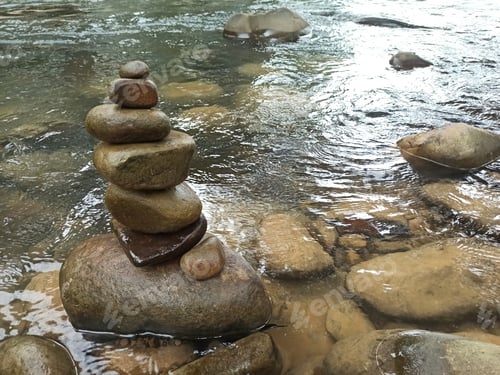 Preview: Zen stone at the river