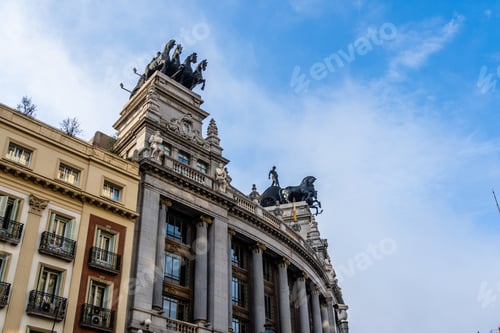 Preview: Low angle view of historical building in central Madrid