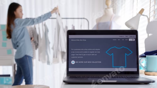 Preview: UX UI smart website notebook screen on desk table home office designer studio