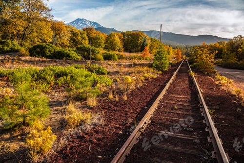 Preview: Railroad Tracks With Mt. Shasta In Northern California