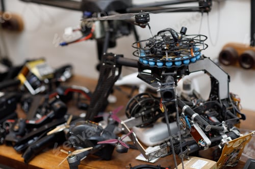 Preview: Workshop and repair production quadrocopter drones with parts stuff