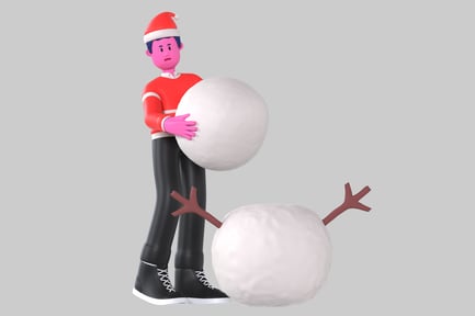 Preview: A person holding a large snowball.