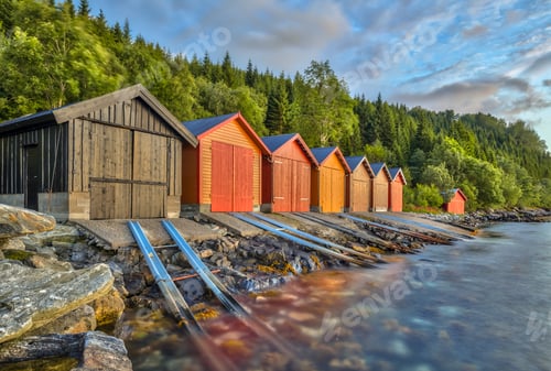 Preview: Colorful Boathouse in Norway