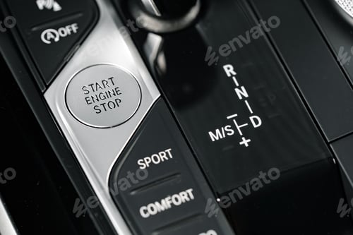 Preview: Luxury car gear shifter knob close up