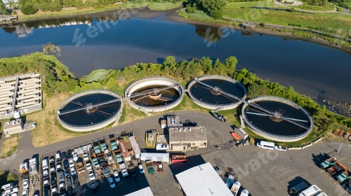 Preview: Bird's eye view of a wastewater treatment industry in Connecticut