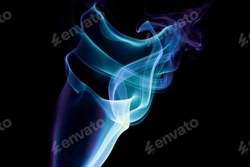 Preview: blue smoke on black background