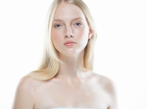 Preview: Beautiful Woman Posing with Long Blonde Hair