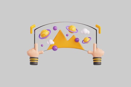 Preview: Virtual technology interface hands display