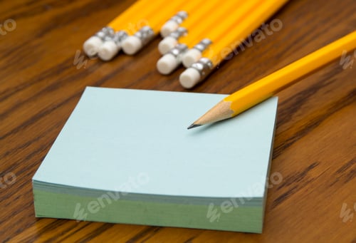 Preview: Post-it notes with pencil
