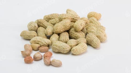Preview: Organic Roasted Peanuts. Isolated Nut Snack. Healthy, Delicious, and Crunchy Culinary Harvest
