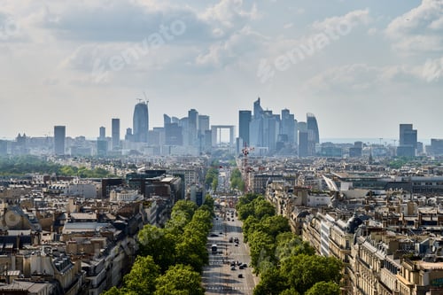 Preview: Aerial shot of the city of love Paris full of residential modern buildings