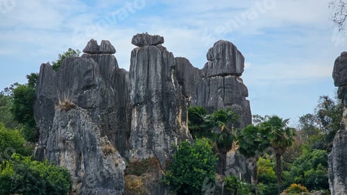 Preview: Serene landscape of Shilin Stone Forest located in China