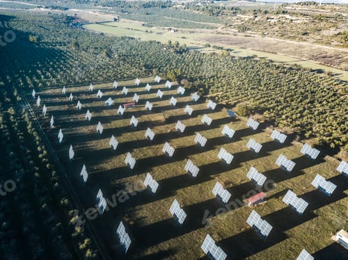 Preview: Aerial shot of solar panels in a rural zone in Spain