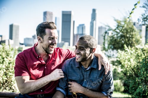 Preview: happy gay couple spending time together