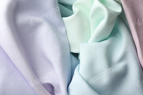 Preview: Different crumpled fabrics as background, top view