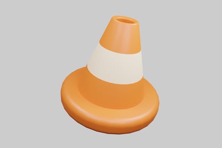 Preview: Orange traffic cone with stripe