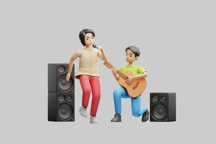 Preview: Harmonious Duet: Picturesque Musical Couple Figure