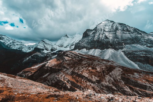 Preview: Colorful in autumn forest and snow mountain at Yading nature reserve, The last Shangri la