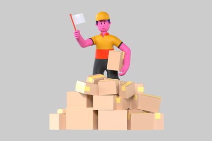 Preview: Cartoon delivery man with packages