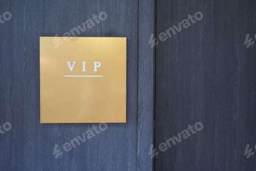 Preview: VIP area sign on a stylish wall background
