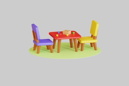 Preview: Children's play area with chairs and table