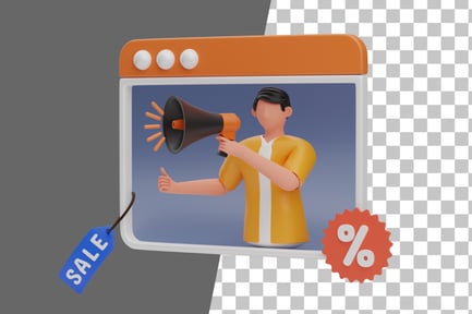 Preview: Online Promotion 3D Illustration