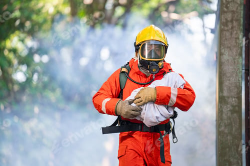 Preview: Firefighter in Action, Protecting People from Fire and Smoke.