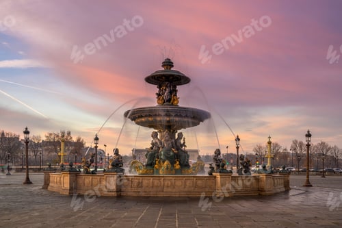 Preview: Fountain at Place de la Concorde in Paris France