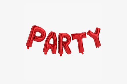 Preview: Red Foil Balloons - 'PARTY' Celebration