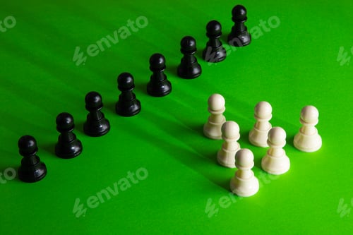 Preview: A group of chess pieces gathering together as a team. Concept of business leadership
