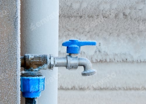 Preview: Frozen faucet in winter