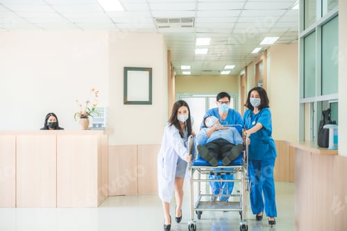 Preview: emergency patient, professional doctor working for help at hospital clinic health care