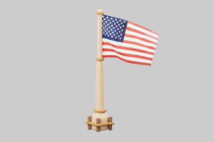 Preview: Flagpole with American Flag