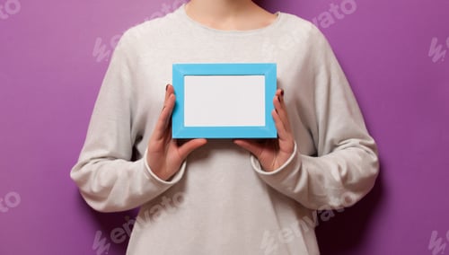 Preview: Woman holding a photo frame