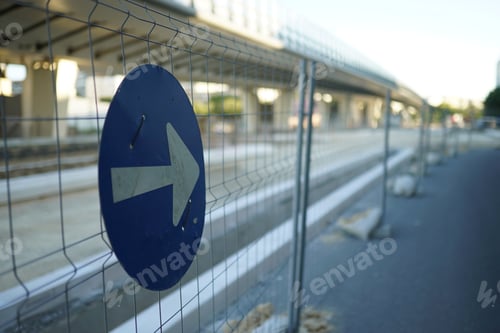 Preview: Road sign on the fence